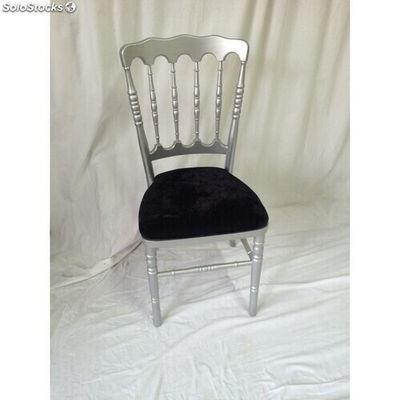 chaise napoleon 3 en bois doré - colori: bois argenté et velours noir