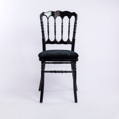 chaise napoleon 3 en bois doré - colori: bois noir et velours noir