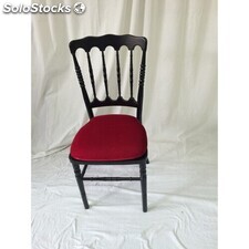 chaise napoleon 3 en bois doré - colori: bois noir et velours rouge