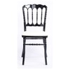 chaise napoleon bois noir - colori: bois noir et simili cuir blanc