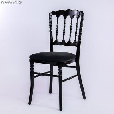 chaise napoleon bois noir - colori: bois noir et velours noir