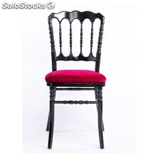 chaise napoleon bois noir - colori: bois noir et velours rouge