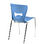 Chaise PLUTO couleur bleu structure métallique chromé - Photo 2