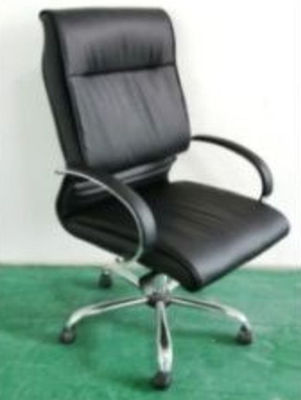 Chaise président en cuir noir - Photo 2