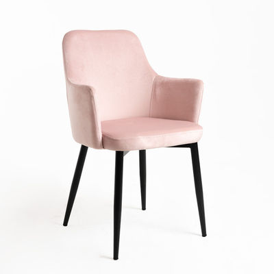 Chaise Puan Velours - Rose