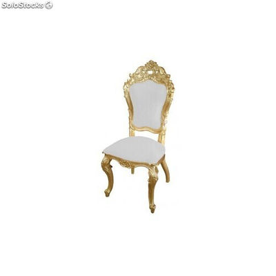 chaise royale dorée et blanche