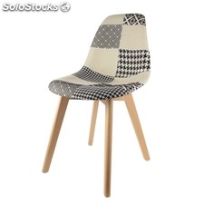Chaise scandinave - patchwork - noir et blanc