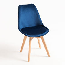 Chaise Synk Velours - Bleu