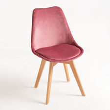 Chaise Synk Velours - Rose