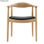 Chaise type scandinave en bois de frêne avec siège courbé noir - Photo 2