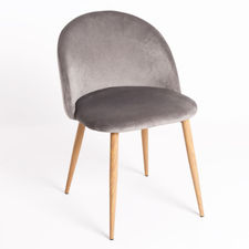 Chaise Vint Velours - Gris clair