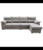 Chaiselongue reversible Esperanza tapizado gris, 275cm(ancho) 143cm(fondo)