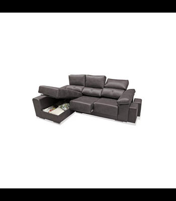 Chaiselongue Suiza tapizado marrón, 250m (ancho) 160cm(fondo) 100cm(altura). - Foto 2