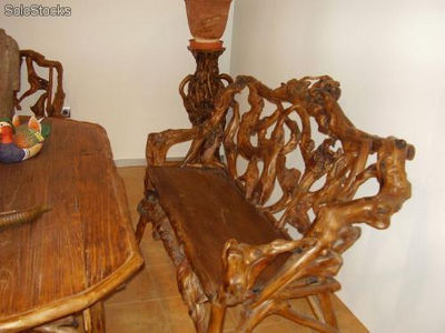 chaises et tables fait en racines - Photo 3