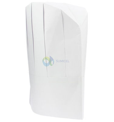 Chapéu de papel branco de cozinha tipo continental, caixa de 100 unidades