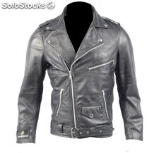 chaqueta de Rockera PIEL CORDERO / chaqueta de biker piel vaca /Rockera modelo