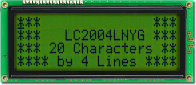 Charakter LCD-Modul - 20x4 Zeichen, gelb-grün, reflektiv, large