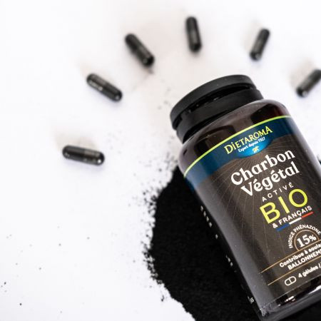Charbon actif végétal BIO, 120 gélules