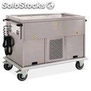 Chariot chauffant bain marie sur meuble - mod. 7360a0f1/2 - structure en tôle