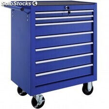 Chariot de 7 tiroirs sans outils bleu - Photo 5