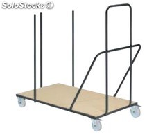 Chariot de transport pour tables rectangulaires pliantes