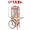 Chariot inox pour machine à pop-corn avec auvent et lumière