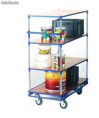 Chariot multiservices à 2 niveaux (+base) 200 kg 1100x535x940mm