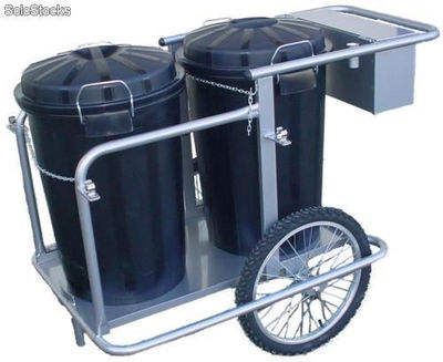 Chariot pour nettoyage 2 poubelles - Référence 9830