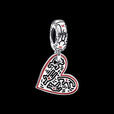 Charm corazon colgante Keith Haring para usar en pulseras Pandora u otras marcas