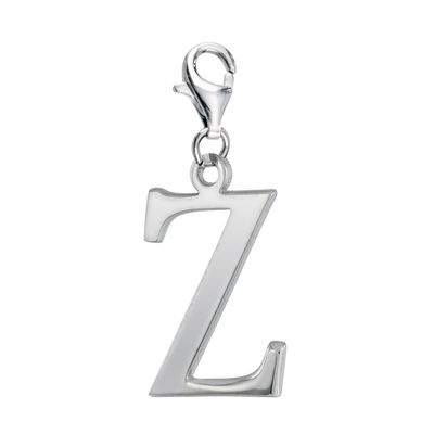 Charm en plata de ley rodiada forma Letra Z