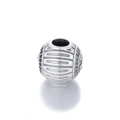 Charms con circónes cristales y espinelas negras de plata 925 - Foto 3