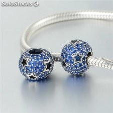 Charms plata oxidada con espinelas azules de Lovans jewelry