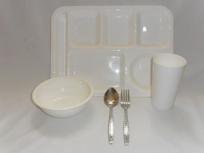 Charola De 6 Divisiones Plástico,tazón,vaso,cuchara,Tenedor