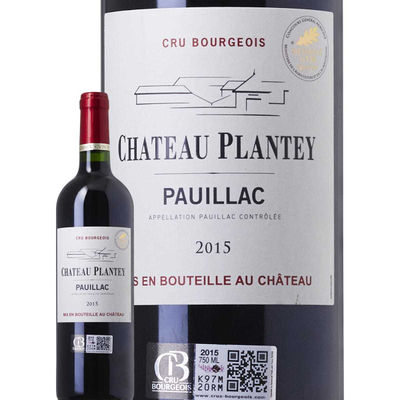 Château Plantey Vin Rouge Pauillac Cru Bourgeois Chateau Plantey : La Bouteille