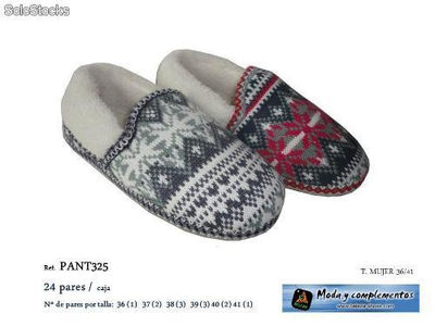 Chaussons tricot gris