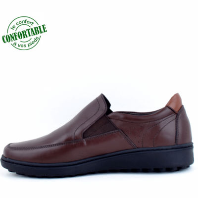 Chaussure 100% cuir médical marron - Photo 3