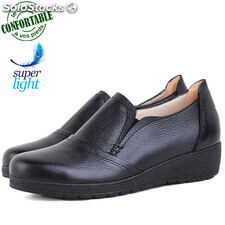Chaussure femme confortable 100% cuir noir bj