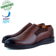Chaussures 100% cuir crust pour homme extra confortable marron