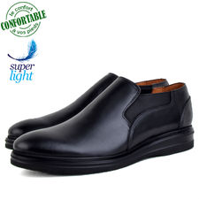 Chaussures 100% cuir crust pour homme extra confortable noire