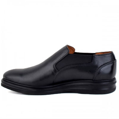 Chaussures 100% cuir crust pour homme extra confortable noire - Photo 3
