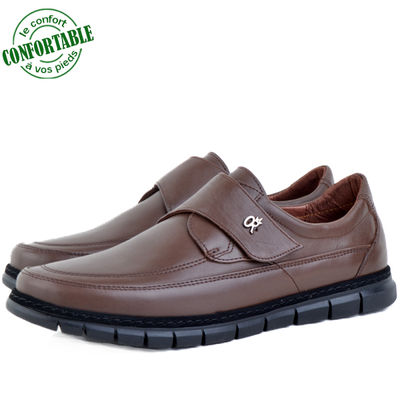 Chaussures médicales 100% cuir extra confortable marron