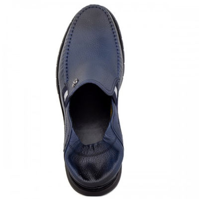 Chaussures médicales confortables 100% cuir bleu - Photo 3