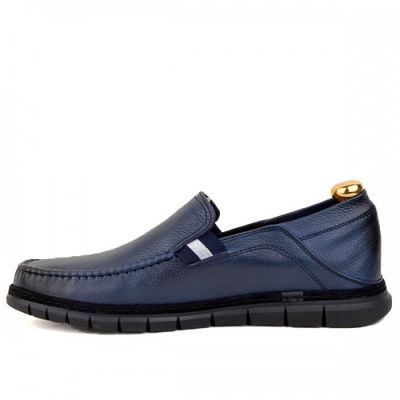 Chaussures médicales confortables 100% cuir bleu - Photo 4