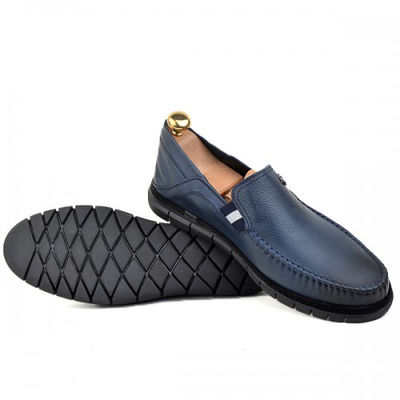 Chaussures médicales confortables 100% cuir bleu - Photo 5