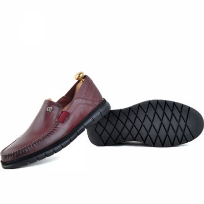 Chaussures médicales confortables 100% cuir bordeaux - Photo 3