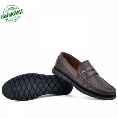 Chaussures médicales confortables 100% cuir marron - Photo 2