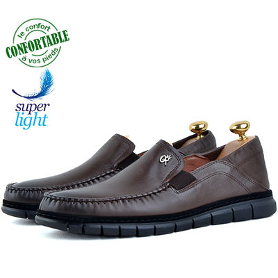 Chaussures médicales confortables 100% cuir marron kw