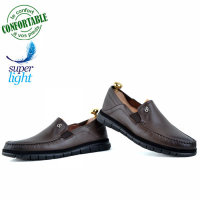 Chaussures médicales confortables 100% cuir marron kw - Photo 5