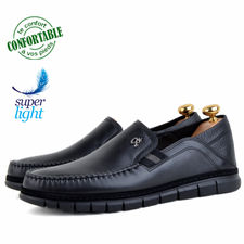 Chaussures médicales confortables 100% cuir noir