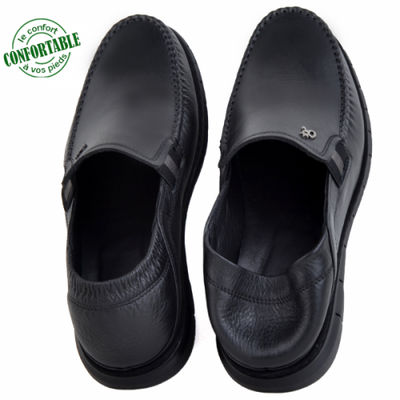 Chaussures médicales confortables 100% cuir noir - Photo 2